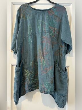 Bluefish Linen Urchin Tunic in Sea